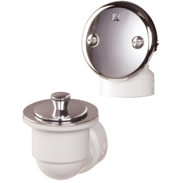 Keeney Mfg Schedule 40 PVC Bathtub Drain Stopper with Polished Chrome Lift N Turn 621PVC - main