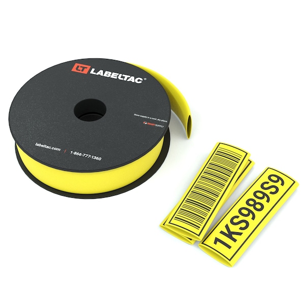 Labeltac LabelTac Heat Shrink Tube, 3:1 I.D. Shrink Ratio, Yellow, 25 ft LTJ01SHK - main