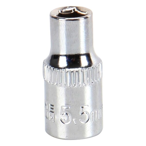 Multicomp Pro Socket, Hex, 55mm, 1/4in. Drive Size, Chrome Vanadium, DIN3120 MP14-CRV055 - main