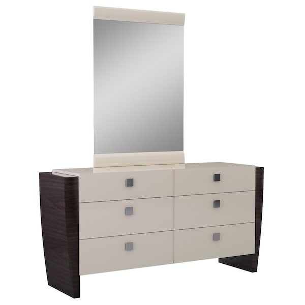 Homeroots 34" Refined Beige High Gloss Dresser 329659 - main