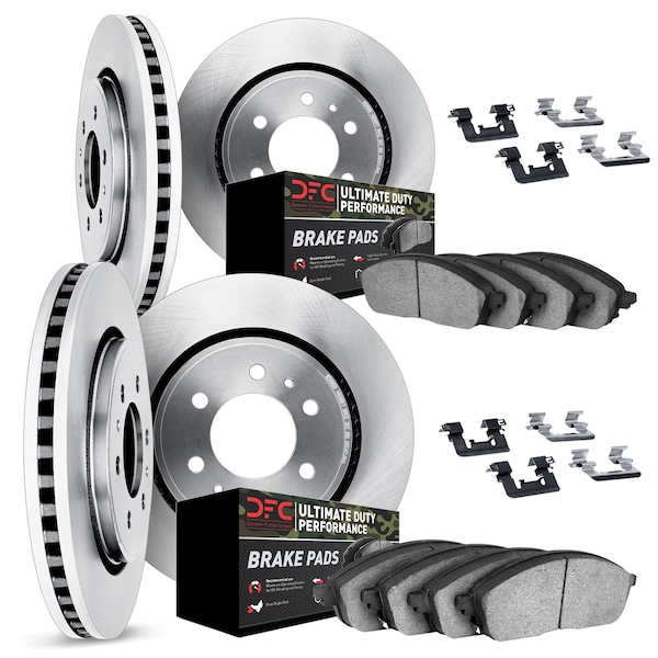Dynamic Friction Co DFC Brake Rotor- Heavy Duty Brake Pad includes Hardware 6414-76012 - main