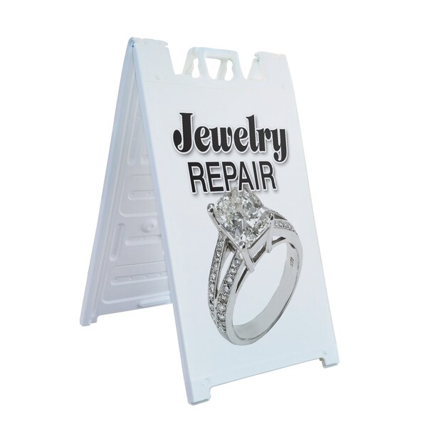 Signmission Jewelry Repair, A-Frame & 2 Decals Installed, Heavy-Duty Plastic Frame SBHD-D-2436-Jewelry Repair - main