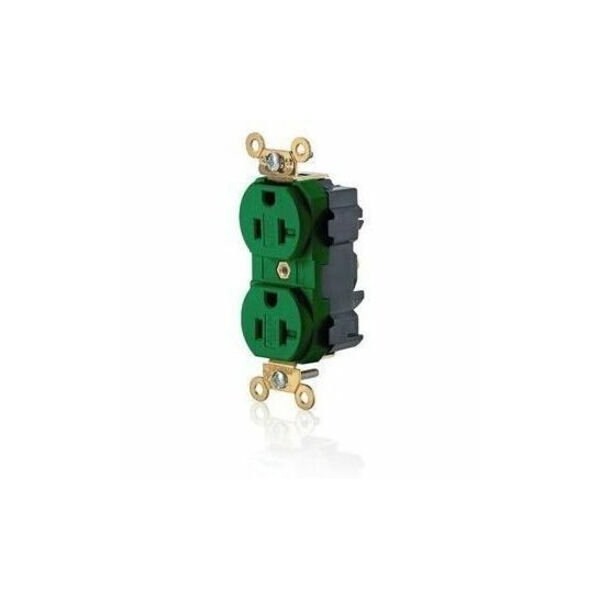 Leviton Straight Blade Receptacle, 5-20R, 20 A, 125V AC, Flush Mount, Self-Grounded M5362-SGN - main