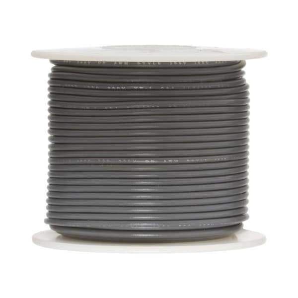 Remington Industries 24 AWG Gauge UL1061 Stranded Hook Up Wire, 300V, 0044 Diameter, Gray, 100 ft Length 24UL1061STRGRA100 - main