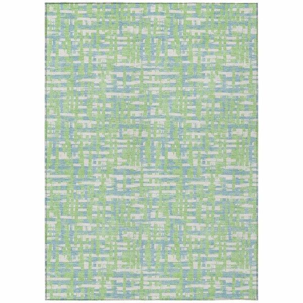Homeroots 10' X 14' Mint Green Blue And Beige Abstract Washable Indoor Outdoor Area Rug 602574 - main