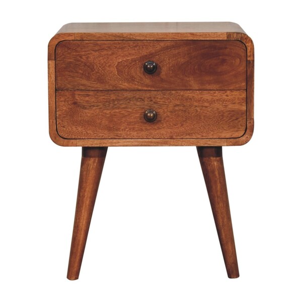 Homeroots 22" Brown Solid Wood Two Drawer Nightstand 651870 - main