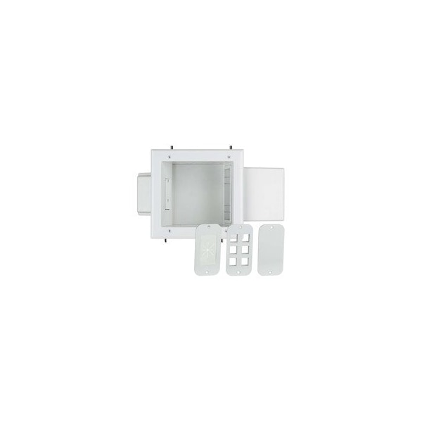 Cable Wholesale Expandable Media Box with Duplex Receptacle, White 45-0051-WH - main