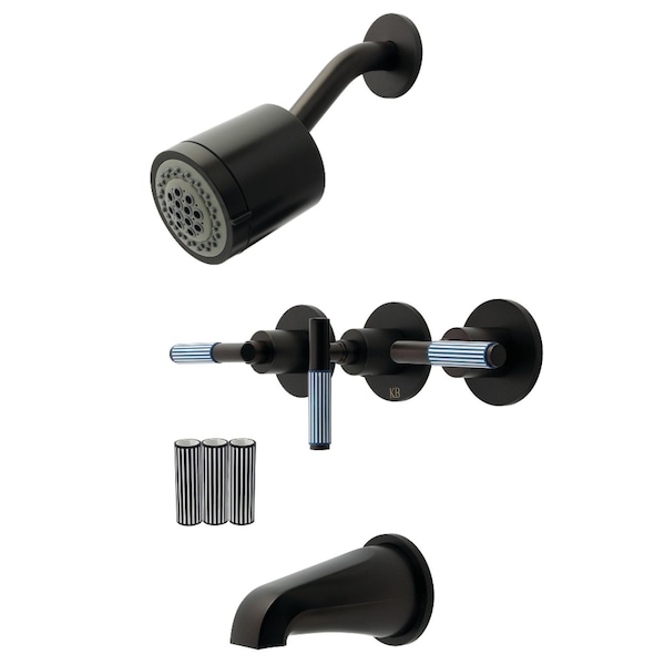 Kingston Brass Triple-Handle Tub and Shower Faucet, Oil Rubbed Bronze KBX8135KPS - main