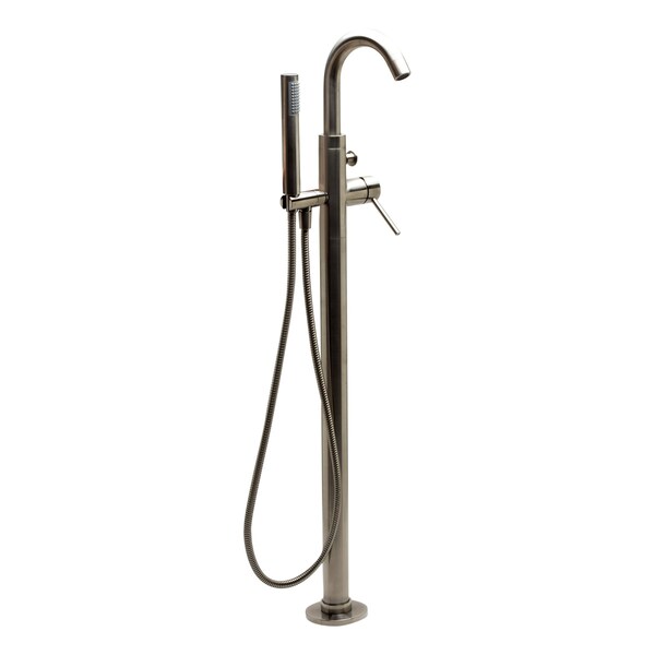Alfi Brand Brushed Nckl Sgl Lvr Flr Mnt Tub Filler Mixer w Hand Held Shower Head AB2534-BN - main