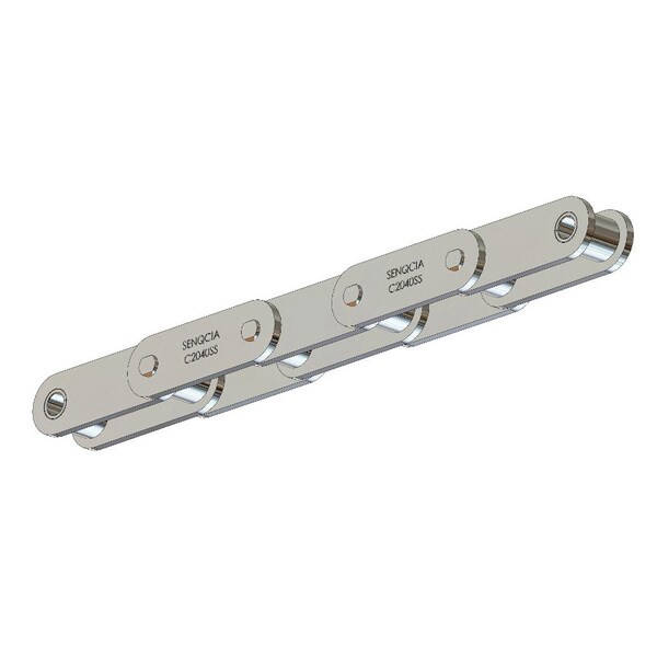 Senqcia C2040SSRB Conveyor Series Double Pitch Riveted Standard , 10 ft OAL, 1P, .312 Dia x .313 W, 304SS S-C2040SSRB - main