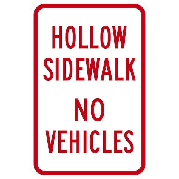 Lyle Hollow Sidewalk No Vehicles, 12x18, High Intensity Prismatic, White G-3964-HI_12x18 - main