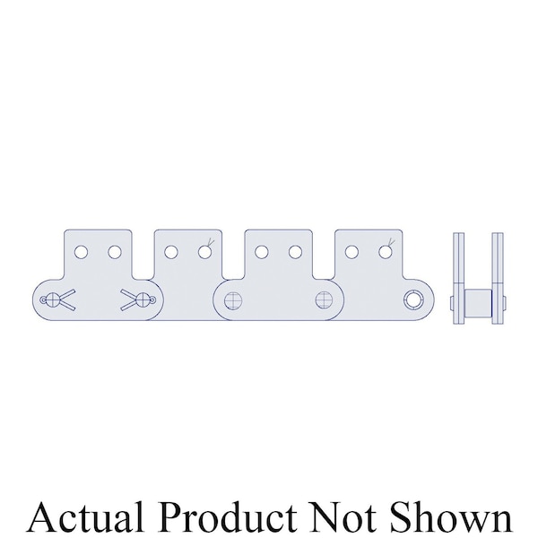 Hkk Chain HKK Double Pitch Riv Standard Conveyor w/SK-2 Att on Every P, 1.25P, .4 Dia x 3/8 W DC050RSK2EV - main