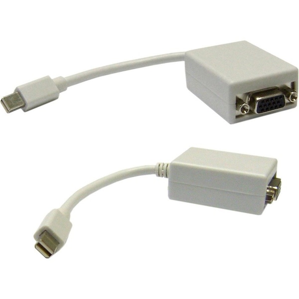 Cable Wholesale Mini DisplayPort to VGA Adapter Cable, Passive, Mini DisplayPort (MiniDP/mDP) Male to HD15 30H1-65000 - main
