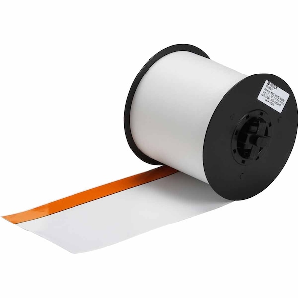 Brady All Weather Permanent Adhesive Vinyl Label Tape for MiniMark Printer - 4 in. Warning Header Stripe 113224 - main