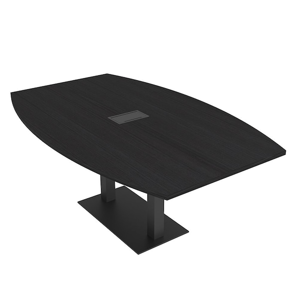 Skutchi Designs Boat Conference Table With Power Unit, 48 in W, 72 in L, Black HAR-BOT-48x72-DOU.BK-U999ST19-EBLK - main