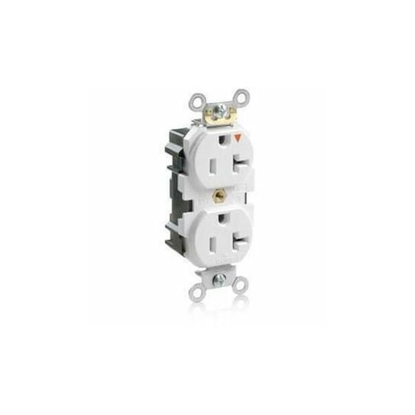 Leviton Lev-Lok Industrial Grade Duplex Receptacle, 20 Amp, 125 Volt M5362-IGW - main