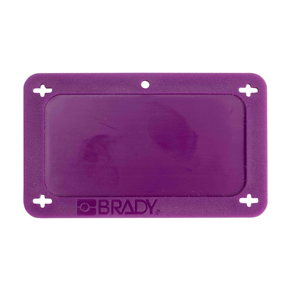 Brady Blank Tags, Plastic, Polyester, 2 3/16 in H x 3 11/16 in W, Not Applicable Dia., Purple, Rectangle TAG-UTIL-PUR15 - main