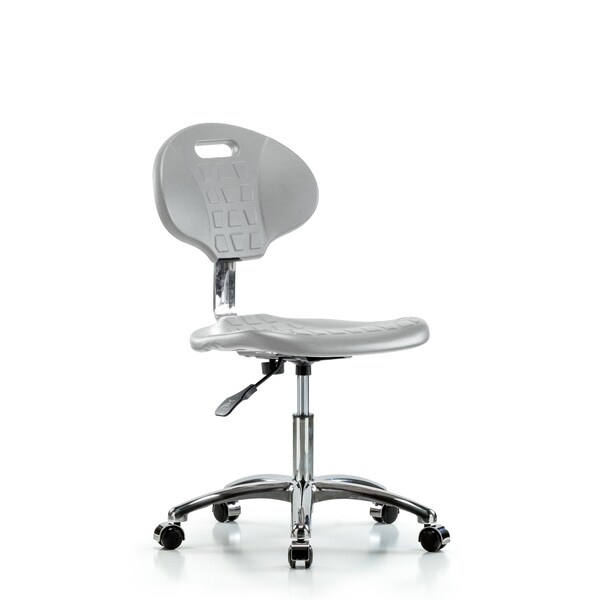 Blue Ridge Ergonomics Class 10 Erie Polyurethane Clean Room Chair - Desk Height with Casters in Gray Polyurethane CLR-TPDHCH-CR-A0-CC-GRY - main