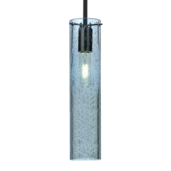 Besa Lighting Besa Juni 16 Pendant, Blue Bubble, Black Finish, 1x 60W MAX E26 Base 1TT-JUNI16BL-BK - main