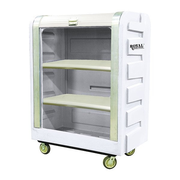 Royal Basket Trucks Bulk Tambour Door Truck, 28 in W x 50 1/2 in L x 66 3/4 in H, 2 Shelves G48-WHX-BTA-6UNN - main