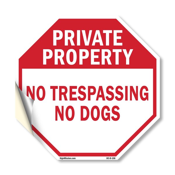 Signmission Private Property No Trespassing No, 10 Inch X 10 Inch, Vinyl Decal OC-D-10-158 - main