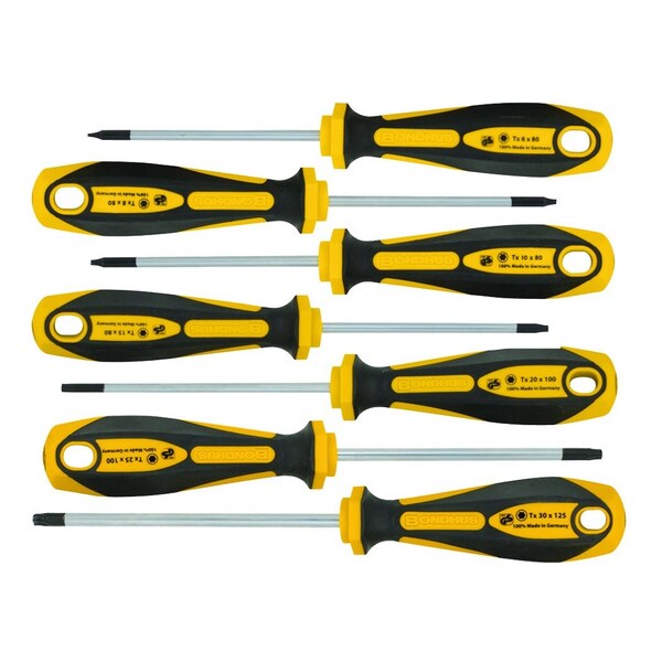Bondhus Set 7 ComfortGrip Torx Screwdrivers; T6, T8, T10, T15, T20, T25 & T30 1675802330 - main