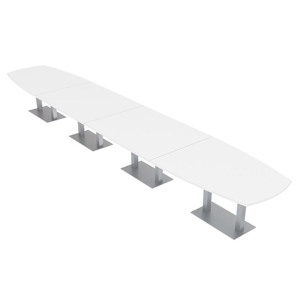 Skutchi Designs Arc Boat Conference Table, 45 in W, 264 in L, White HAR-ABOT-48x264-DOU-W960 - main