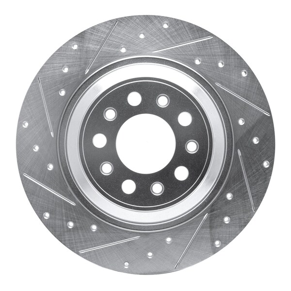 Dynamic Friction Co DFC Brake Rotor - Drilled and Slotted - Silver 631-42010L - main