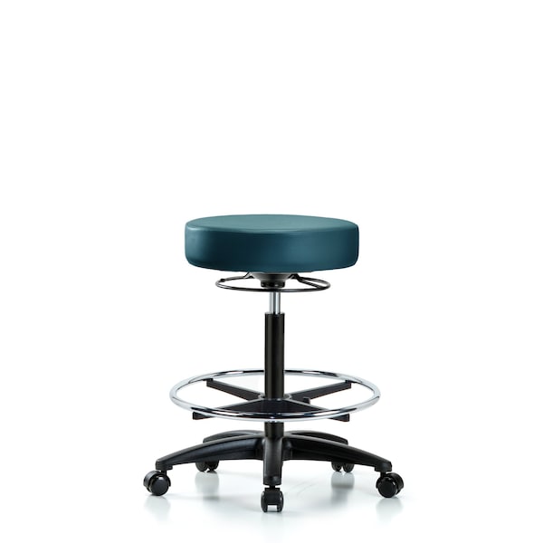 Blue Ridge Ergonomics Vinyl Stool, High Bench, Foot Ring, Casters, Royal BR-VHBSO-RG-CF-RC-8801 - main