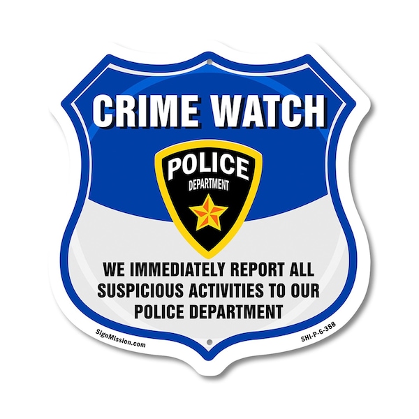 Signmission Neighborhood Crime Watch Shield Sign We, 6 Inch X 6 Inch, Plastic Sign SHI-P-6-388 - main