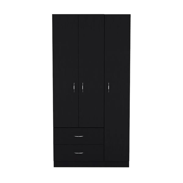 Homeroots 18in Black Wood Corner Accent Chest 732191 - main