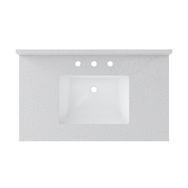 Craft + Main Vanity Top, 22 in OAL, 37 in OAW, Ceramic/Quartz, Carrara Vita, Undermount Sink, 1-Bowl QZ37228CVR - main