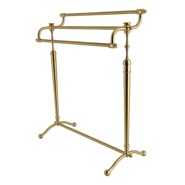 Kingston Brass 28" Freestanding Pedestal 3-Tier Towel Rack, Brushed Brass SCC2397 - main