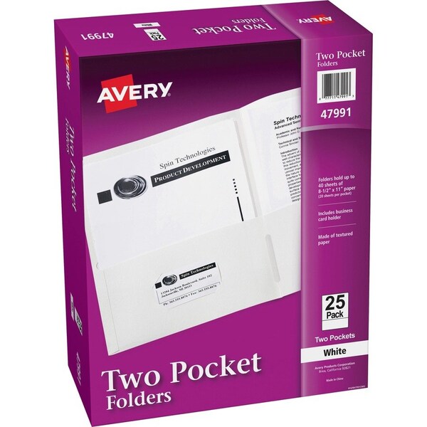 Avery Dennison PORTFOLIO, 2 PCKT 25, WHT 47991 - main
