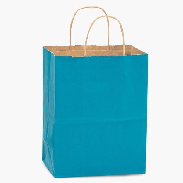 Nashville Wraps Caribbean Blue Recycled Kraft Bags, Cub 8x4.75x10.5", 250PK BCTCB - main