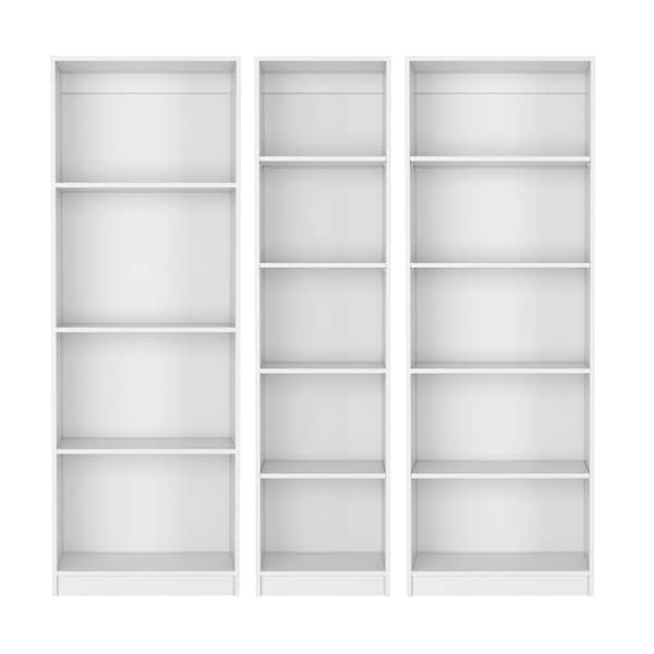 Homeroots Set of Three White Wood Fourteen Tier Modular Bookcase, 3PK 546625 - main