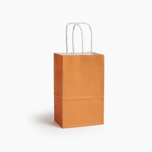 Nashville Wraps Orange White Kraft Shopping Bags Rose 5.5x3.25x8.5, 250PK ORBRW - main