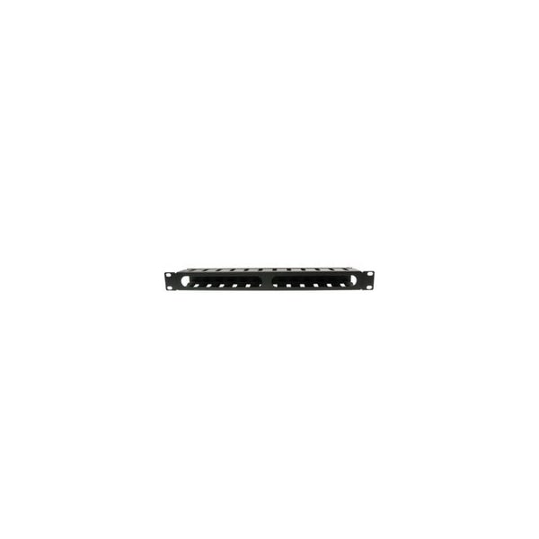 Cable Wholesale 19 Inch Rackmount Cable Management, 12 Slot, 1U, Metal, Black 61B3-10012 - main