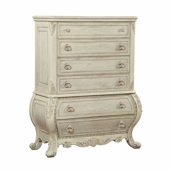 Homeroots 21" X 42" X 57" Antique White Wood Chest 347136 - main