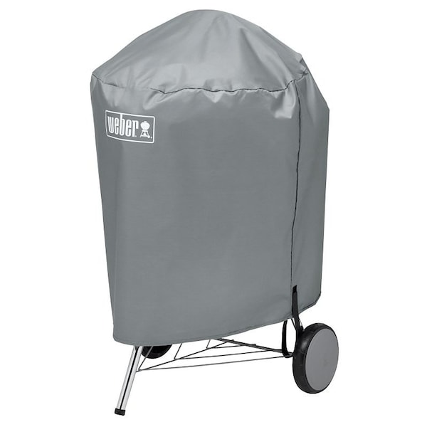 Weber Grill Cover, 2812 in W, 23 in H, Polyester, Gray 7176 - main