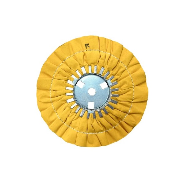 Renegade Products Usa 9" Stitched Airway Buffing Wheels, Yellow, Single Stitch, Removable Center Plate FAW9X3X5/8N2-16PYT-SO - main
