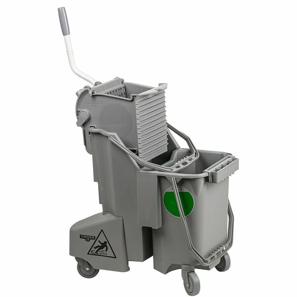 Unger 24 in L Desk and Table Cleaning Kit, Clip-On Connection, Cut-End, Gray/Green, Microfiber CK047 - main