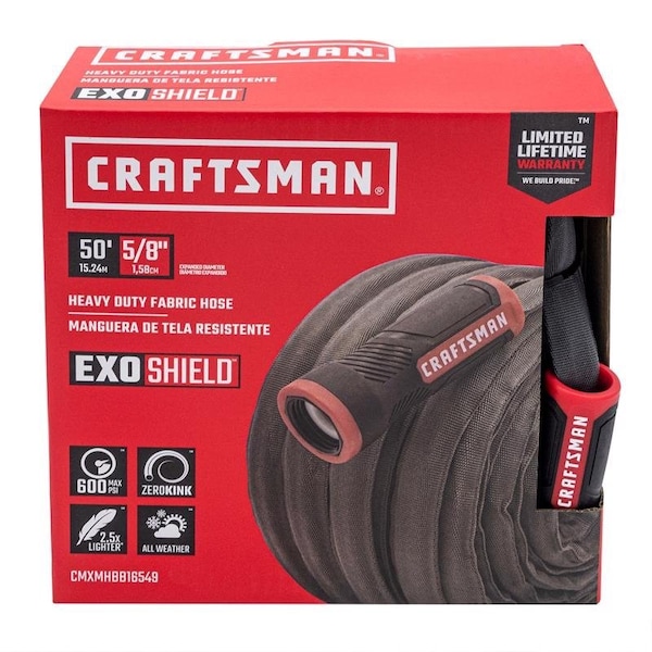 Craftsman ExoShield 5/8 in. D X 50 ft. L Heavy Duty Industrial Grade Garden Hose CMXMHBB16549 - main