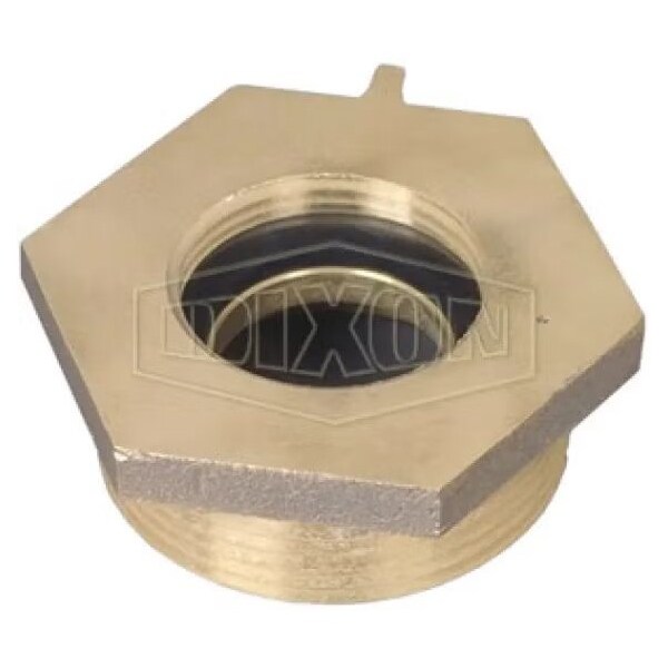 Dixon Reducing Hex Nipple, 1-1/2 x 2-1/2 in Nominal, Brass, FNPT x Male NH NST End Style, Domestic FM1525F - main