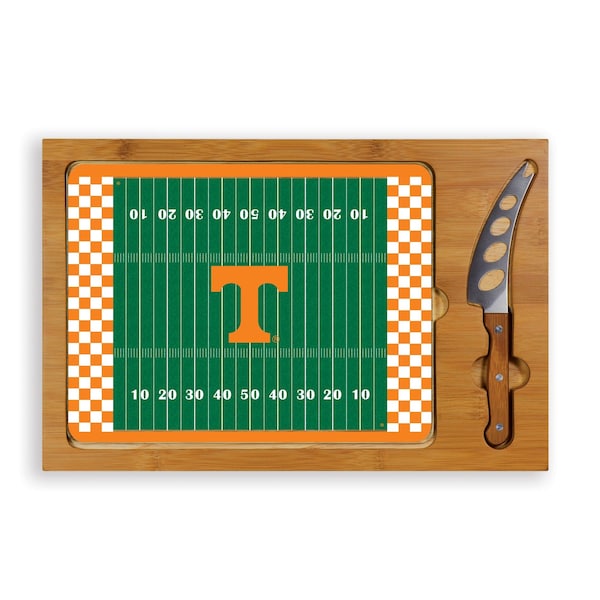 Picnic Time Family Of Brands NCAA Tennessee Volunteers Icon Glass Top Cutting Board & Knife Set 910-00-505-554-0 - main