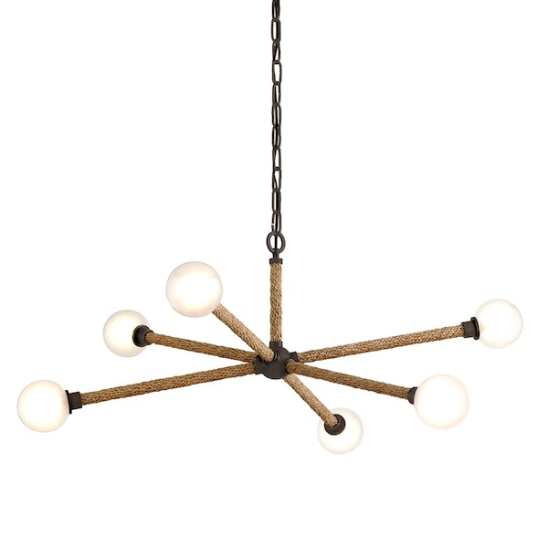 Troy Lighting Nomad 6 Light Chandelier 37.25 In. Bronze F7256-BRZ - main