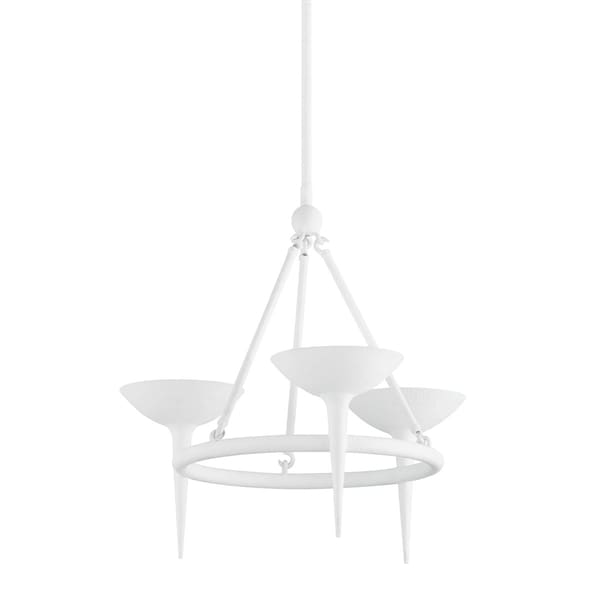 Troy Lighting Cecilia 3 Light Chandelier 25 In. Gesso White F2603-GSW - main