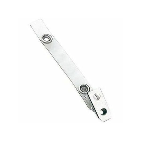Brady STRAP CLIP, CLEAR, 3-1/2in 89MM, FLEX VINYL STRAP W/ 2-HOLE CLIP, NICKEL PLATED STEEL 2105-3100 - main