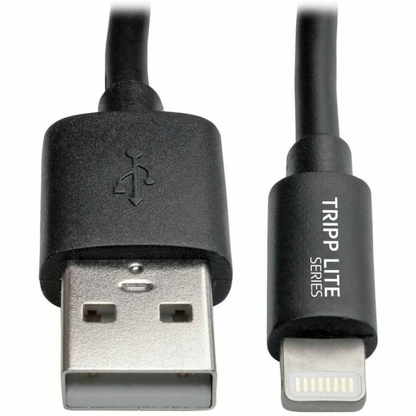 Tripp Lite Lightning to USB Sync/Charge 1ft Coiled 4ft Extended iPhone iPad M100-004COIL-BK - main