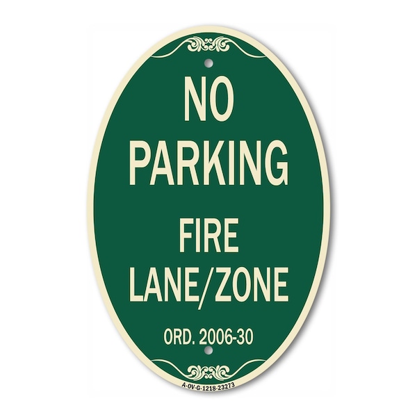 Signmission Princeton New Jersey No Parking Fire Lane Zon, 12 In X 18 In Architectural, Heavy Gauge Aluminum A-OV-G-1218-23273 - main